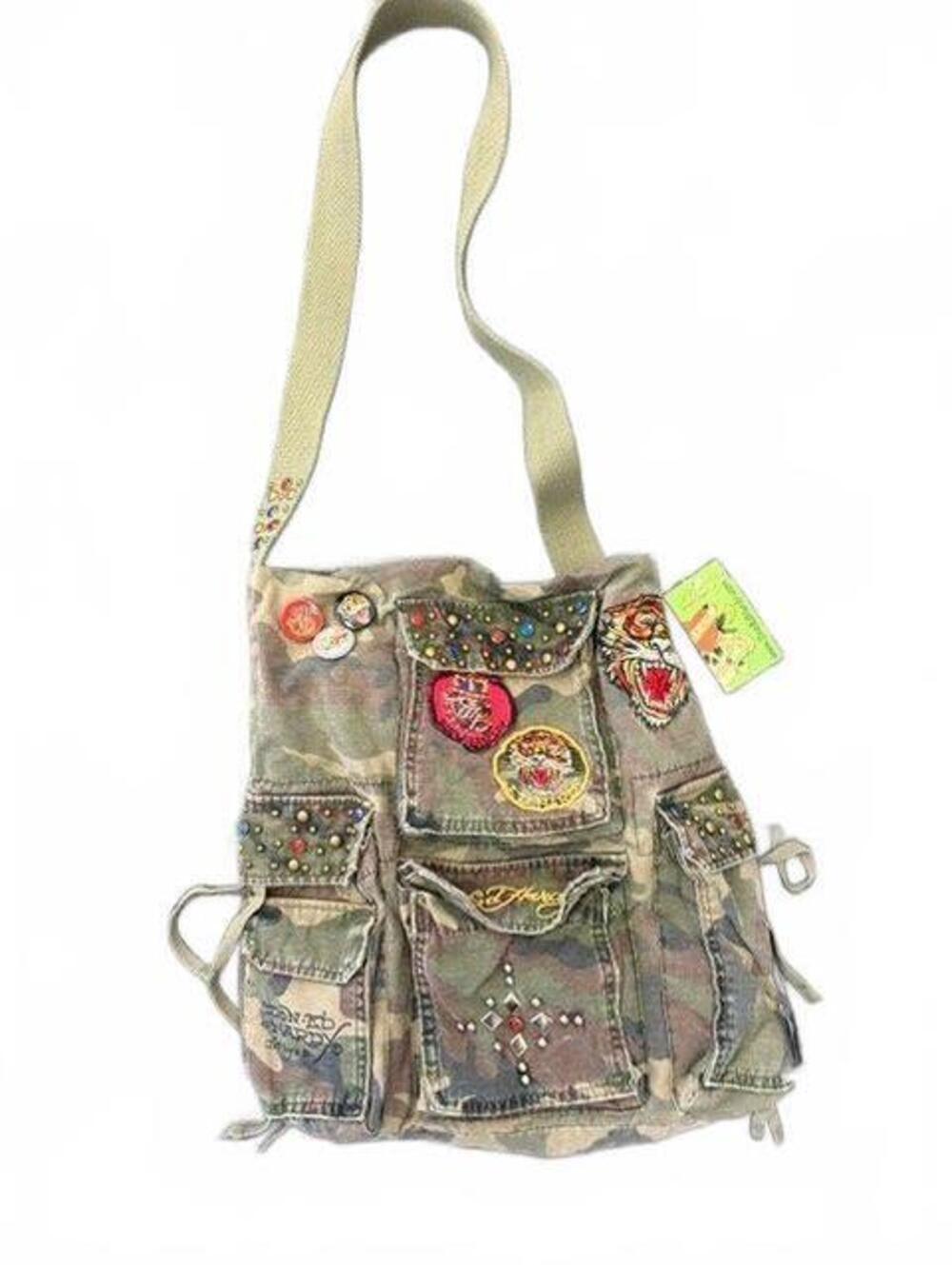 NWT New Vintage Ed Hardy by Christian Augier Camouflage Tote